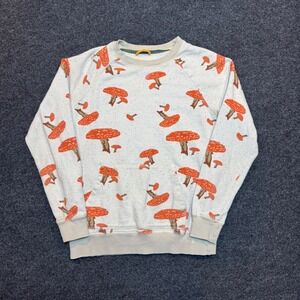 Koto Urban Outfitters Mushroom Print Sweatshirt Cream Red Toadstool Small